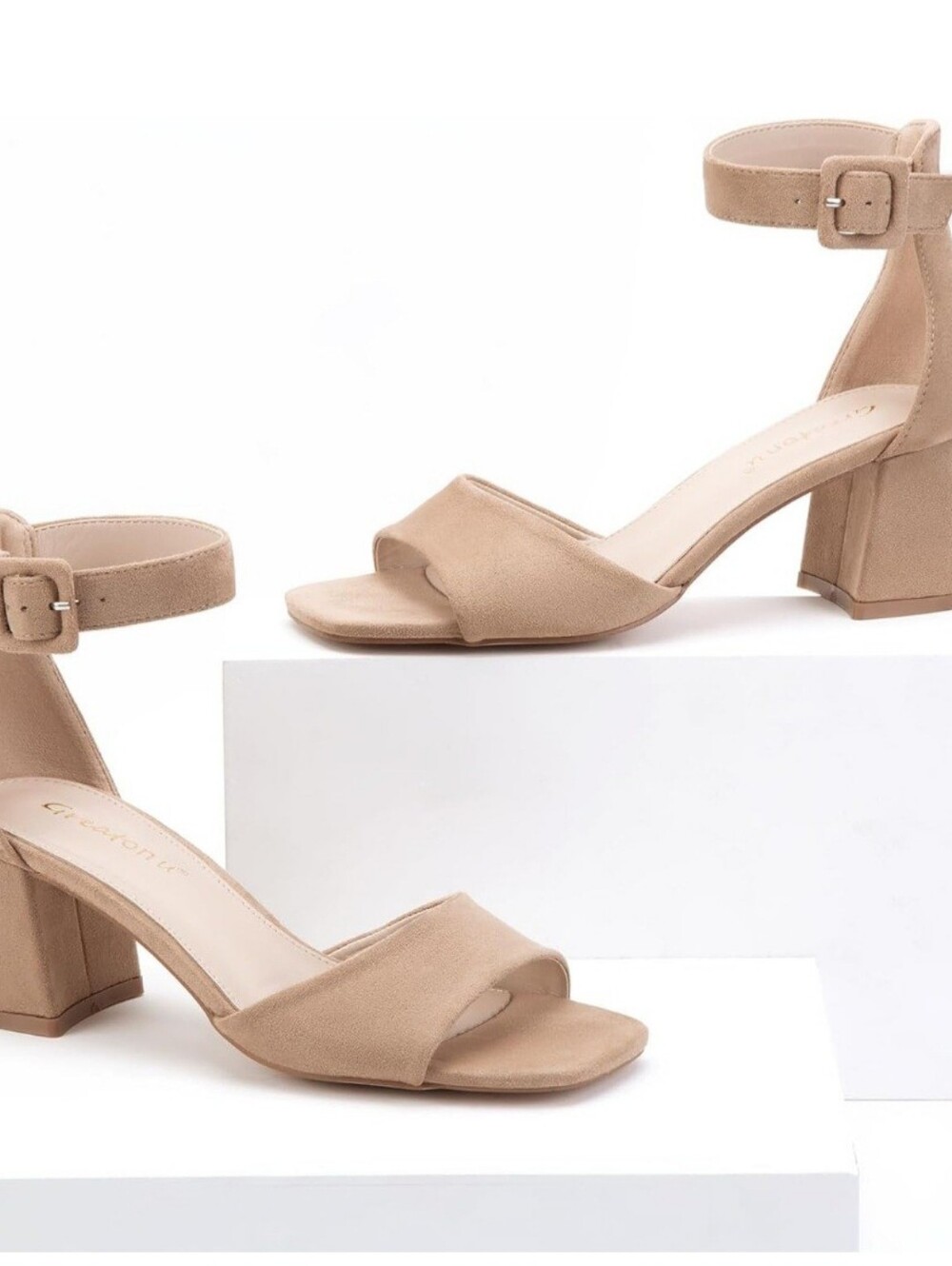 Faux Suede Nude Block Heel Sandals‎ – Women’s Size 11 NWT Wardbrobe Capsule